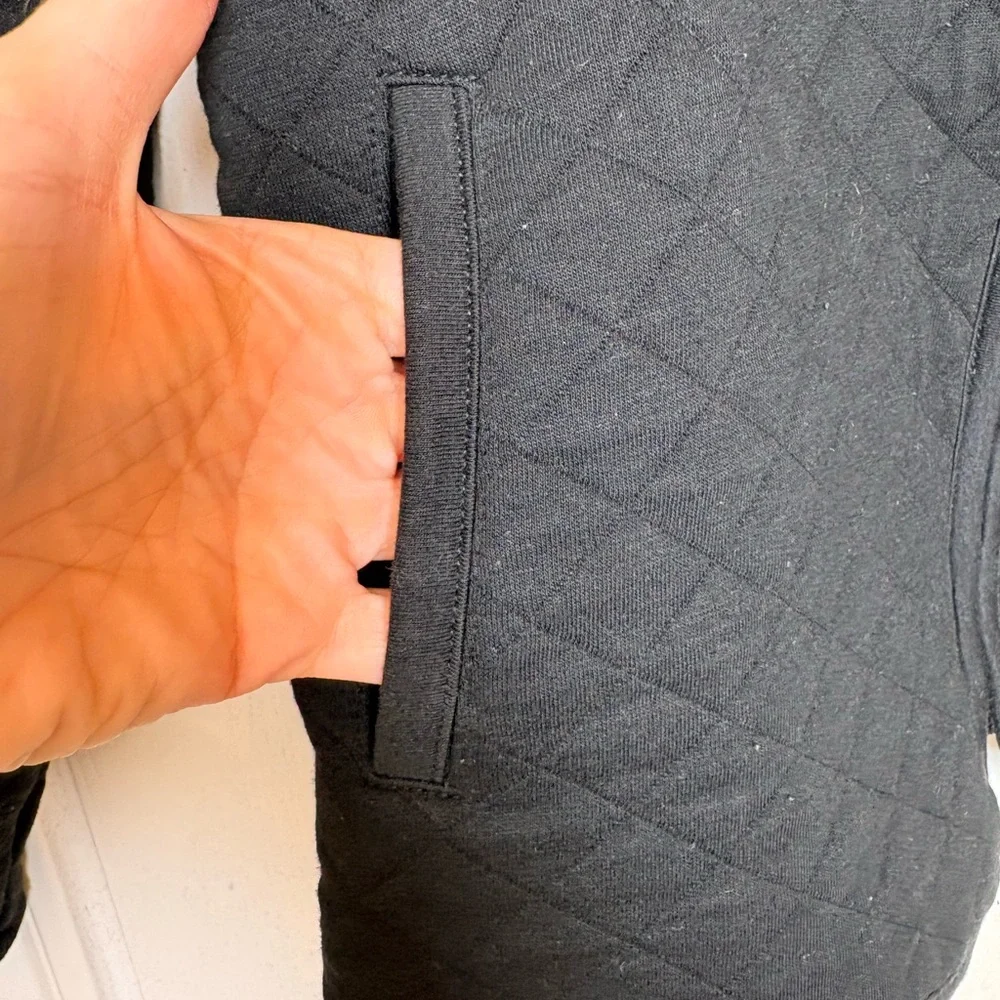 Marine Layer Black Corbet Quilted Bomber Jacket Fitted XS